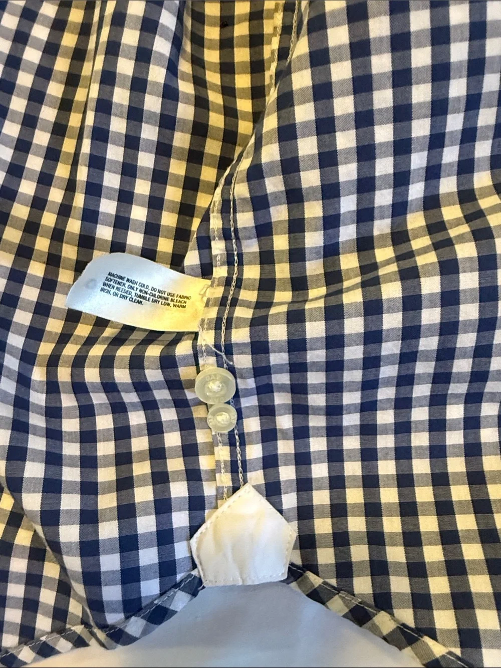 GAP Blue and White Gingham Button Shirt